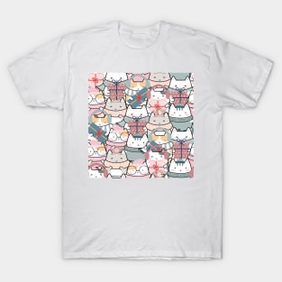 Christmas Cute Cats Pattern T-Shirt